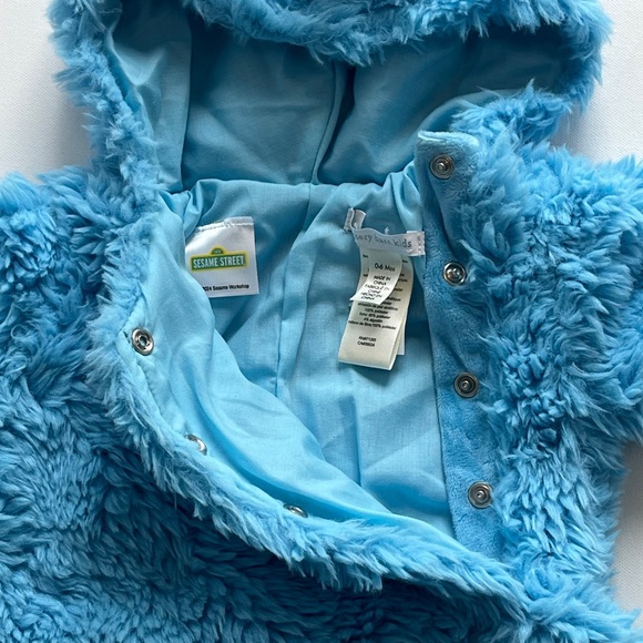 POTTERY BARN KIDS SESAME STREET COOKIE MONSTER COSTUME SIZE 0-6 MONTHS - Picture 8 of 11